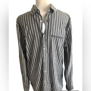 John Varvatos Gray Striped Casual Button Down Shirt
